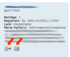 Kontakt über einen Beitrag